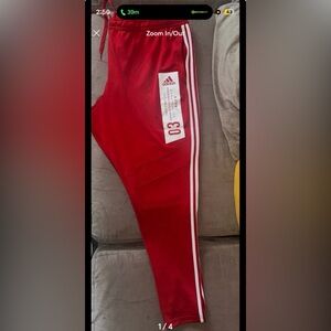 Adidas Men Red Track Pants
